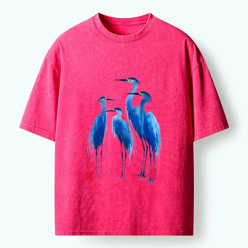 Vintage Blue Heron T-Shirt for Summer