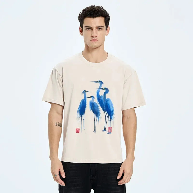 Kyoto-Lion Cotton Tee for Streetwear
