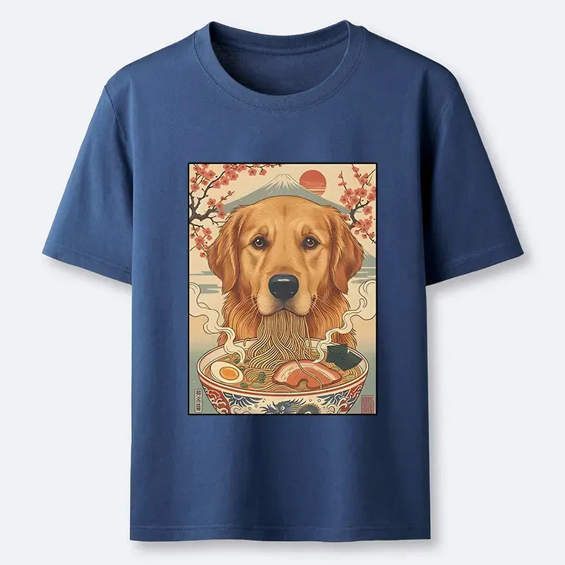 Japanese Dog Ramen Meme T-Shirt for Summer