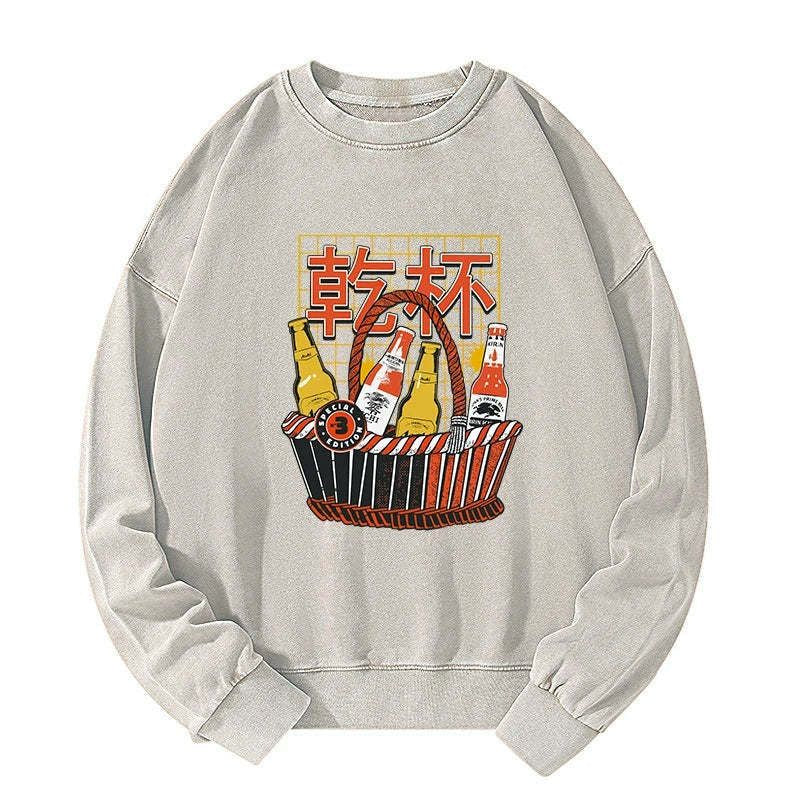 japanese vintage washed sweatshirt for streetwear