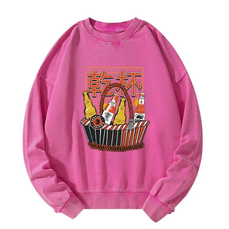 japanese vintage washed sweatshirt for streetwear