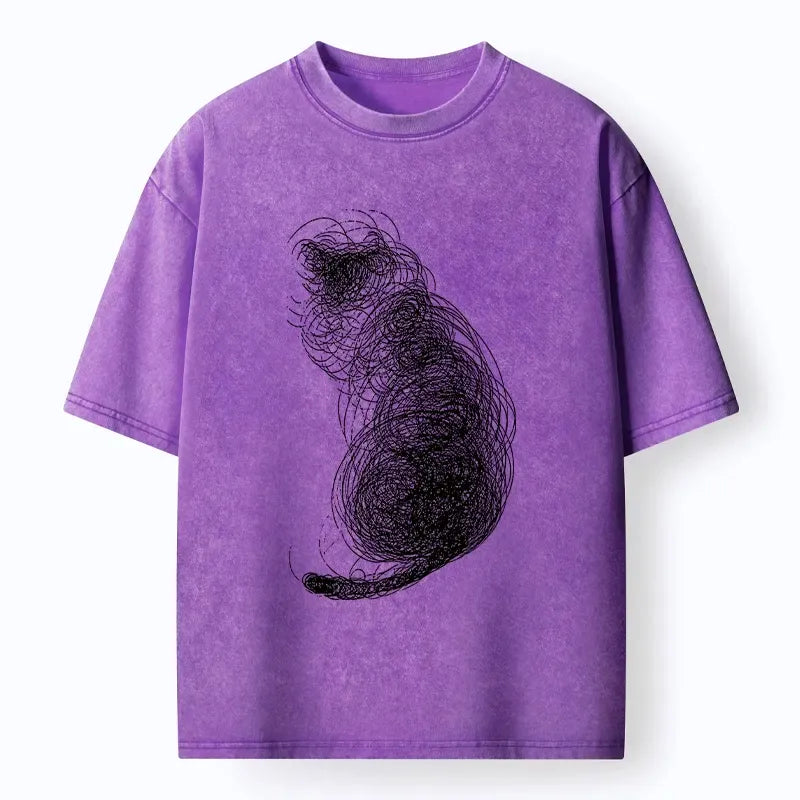 Japanese vintage cat art t-shirt