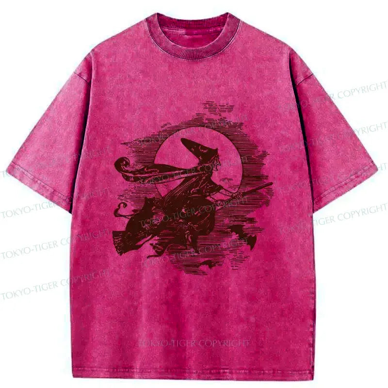 Kyoto-Lion Witch Woodcut Washed T-Shirt