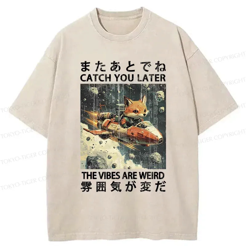 Kyoto-Lion Fox Astronaut Washed T-Shirt