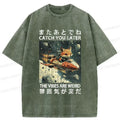 Japanese Fox Astronaut Washed T-Shirt