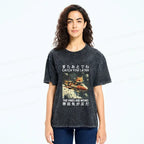 Japanese Fox Astronaut Washed T-Shirt