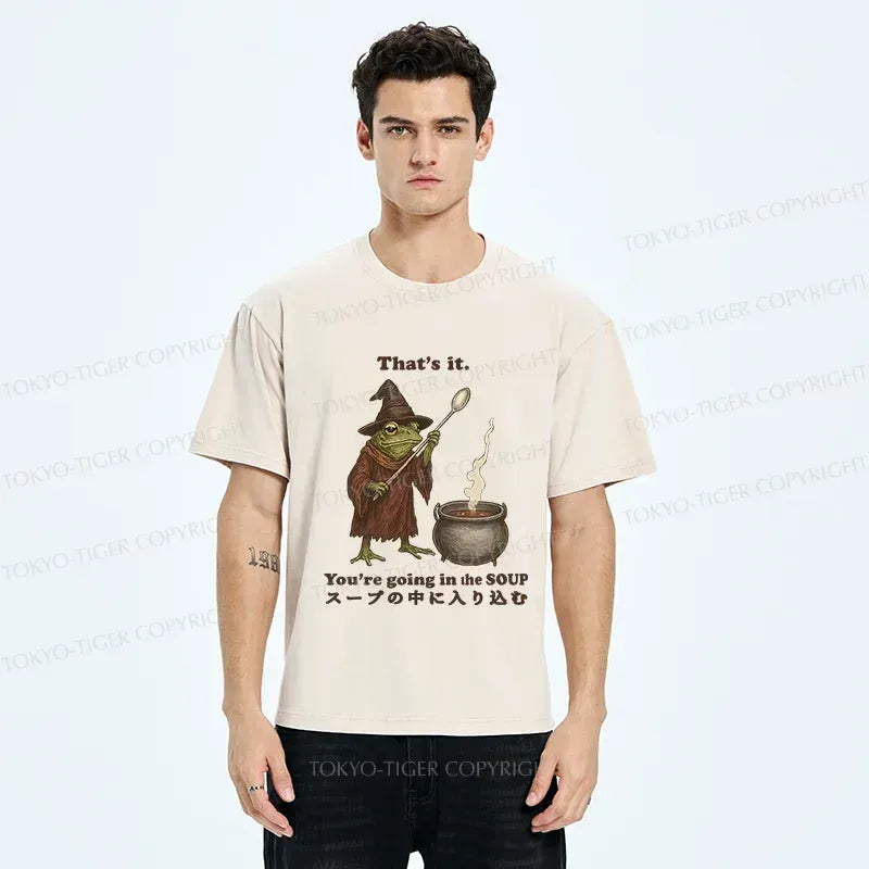 Funny Frog Washed T-Shirt for Daily Wear