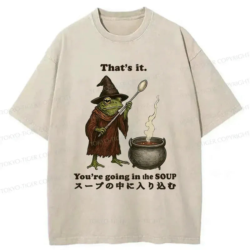 Funny Frog Washed T-Shirt for Daily Wear