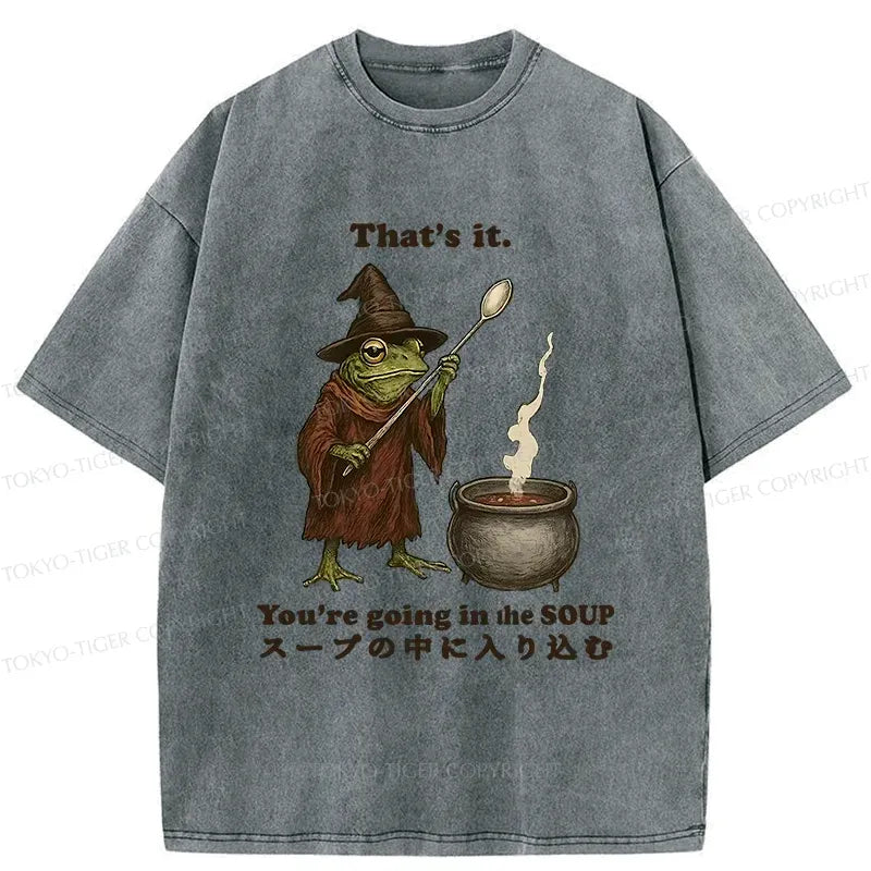 Funny Frog Washed T-Shirt for Daily Wear