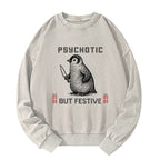 Kyoto-Lion Overstimulated but Festive Christmas Washed Sweatshirt
