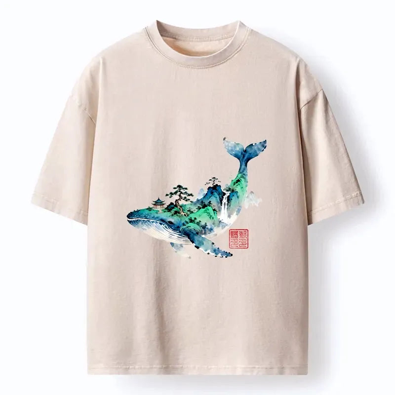Vintage Ukiyo-e Landscape Washed Tee