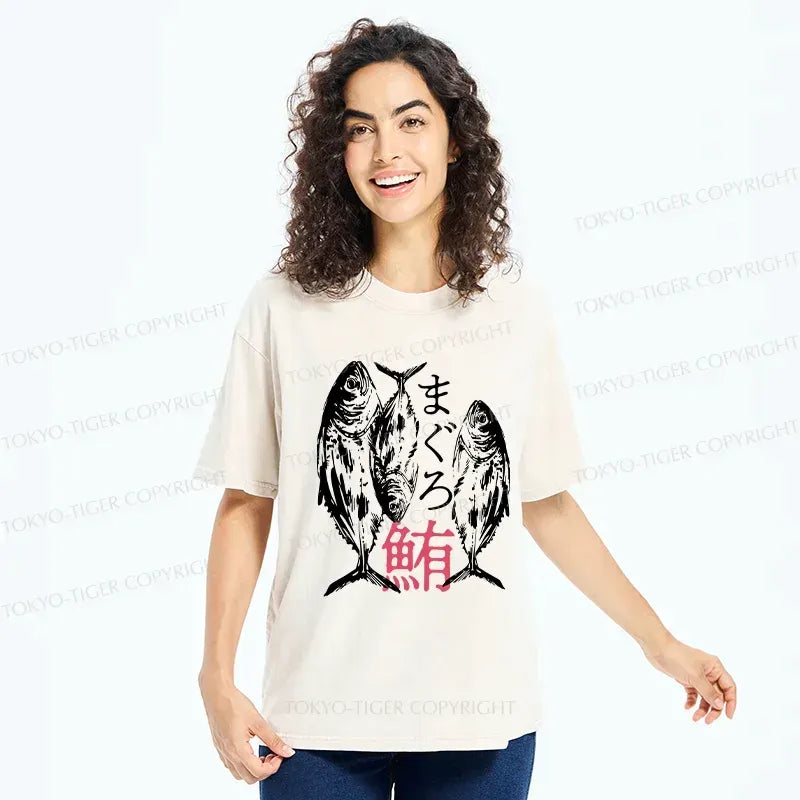 Japanese Tuna Washed T-Shirt for Daily Wear