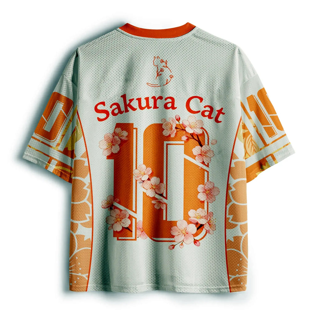Trendy Sakura Cat Jersey for Gift