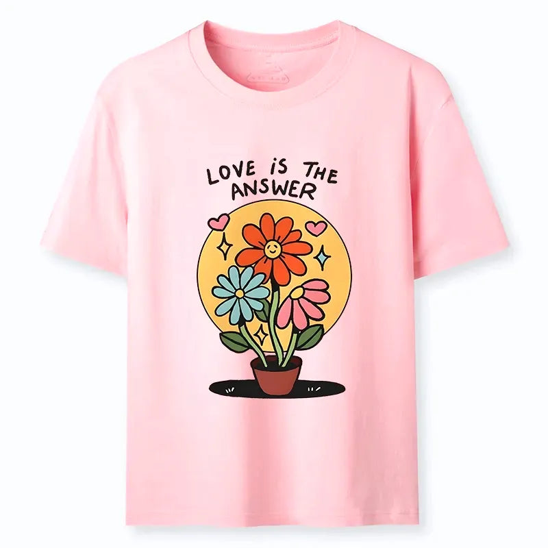 Kyoto-Lion Happy Blooms Say Love Solves All Things Classic T-Shirt