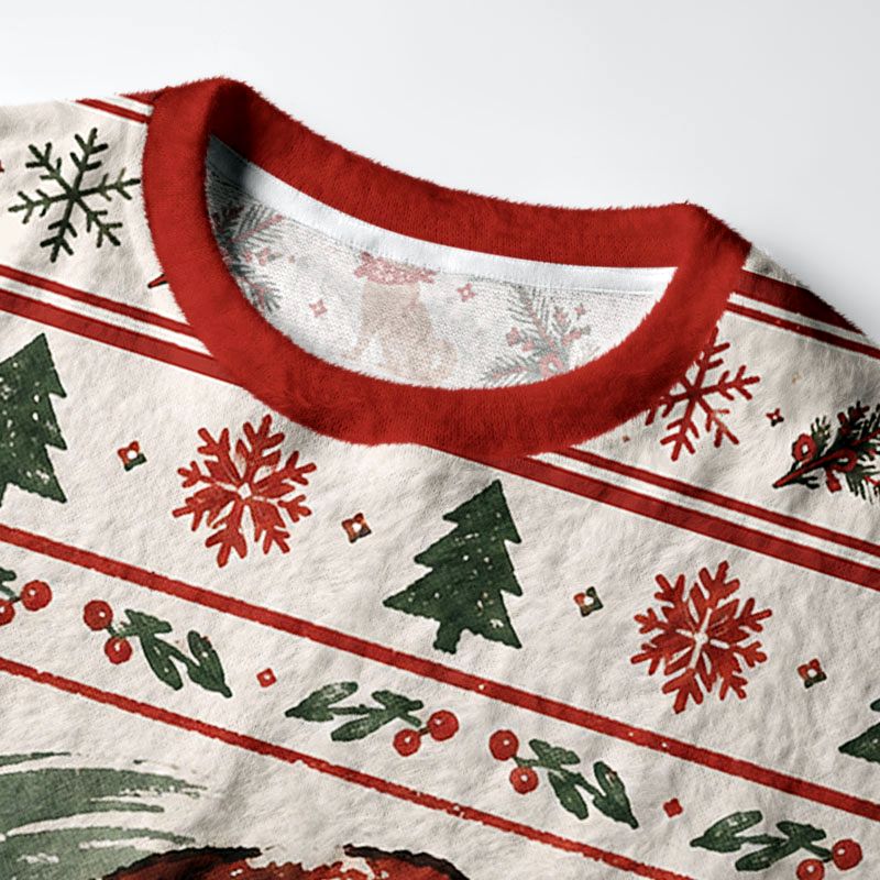 Kyoto-Lion Sleepy Shiba Meme Fuzzy Christmas Ugly Sweatshirt