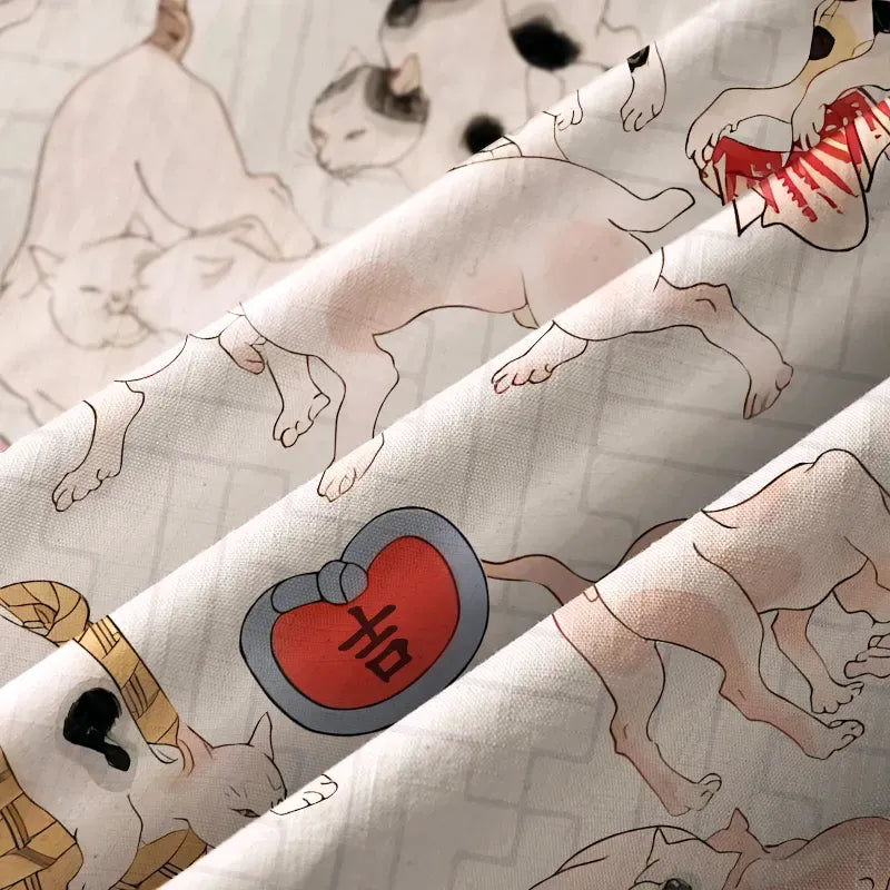 Kyoto-Lion Cats Frolic Button-up Shirt