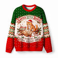 Kyoto-Lion Santa's Little Baker Cat Fuzzy Christmas Ugly Sweatshirt
