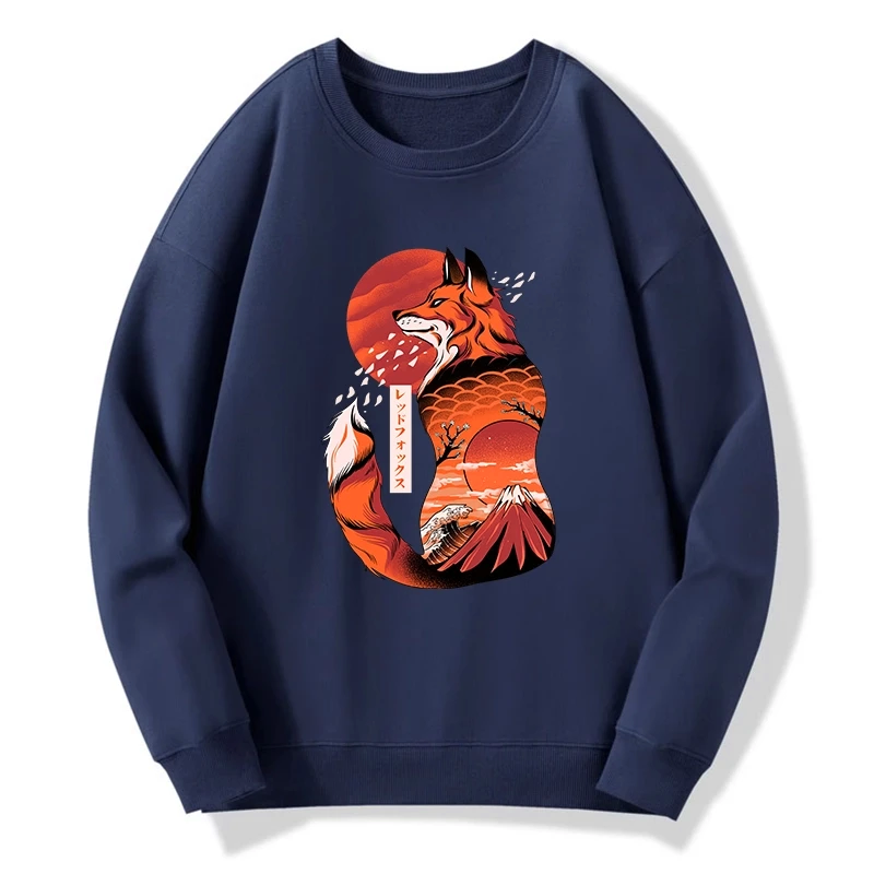 Unisex Fox Tattoo Sweatshirt for Casual