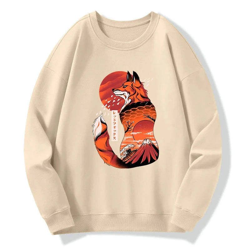 Japanese Kitsune Tattoo Sweatshirt for Daily Wear