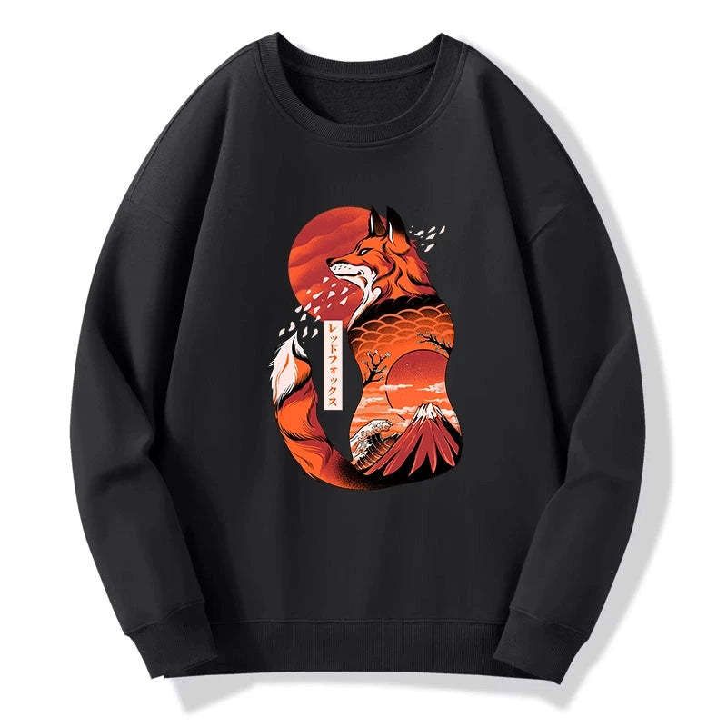 Unisex Fox Tattoo Sweatshirt for Casual