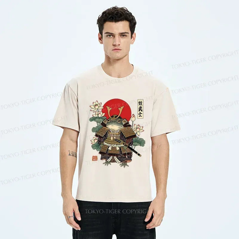 Samurai Frog Casual Unisex Cotton T-Shirt
