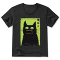 Japanese black cat v-neck t-shirt