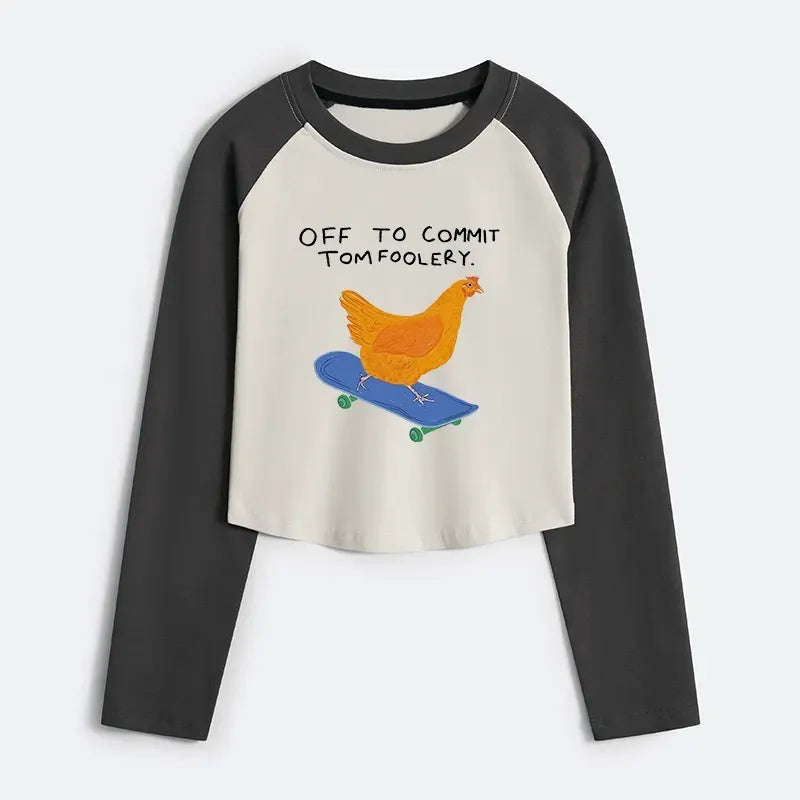 funny chicken raglan shirt for women