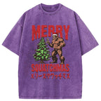 Kyoto-Lion Monkey Takes Off Christmas Star Washed T-Shirt