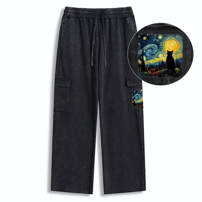 Japanese cat sweatpants for daily wear