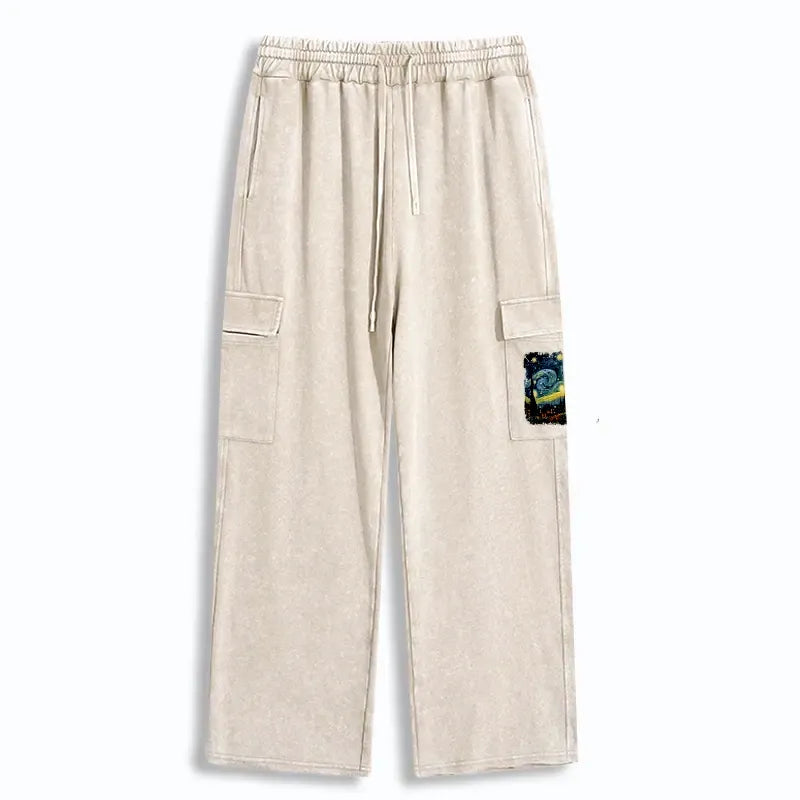 Japanese style washed sweatpants for summer