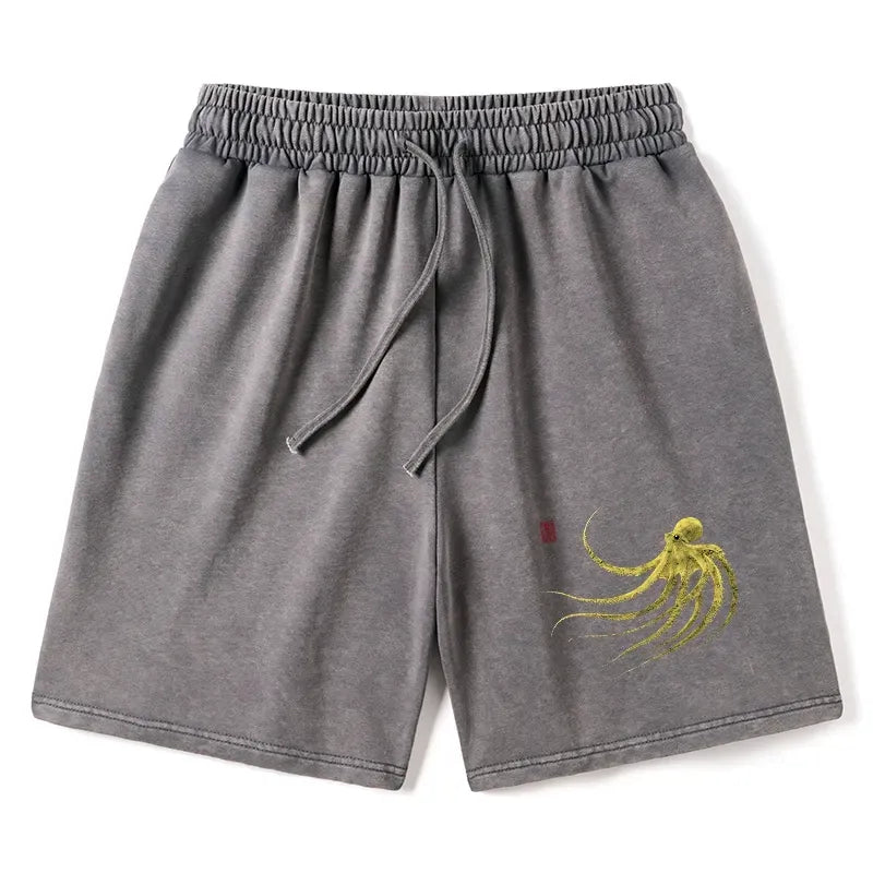 Japanese Retro Octopus Shorts on Sale