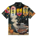 Kyoto-Lion Pride Fat Cat Eating Ramen Button-up Shirt