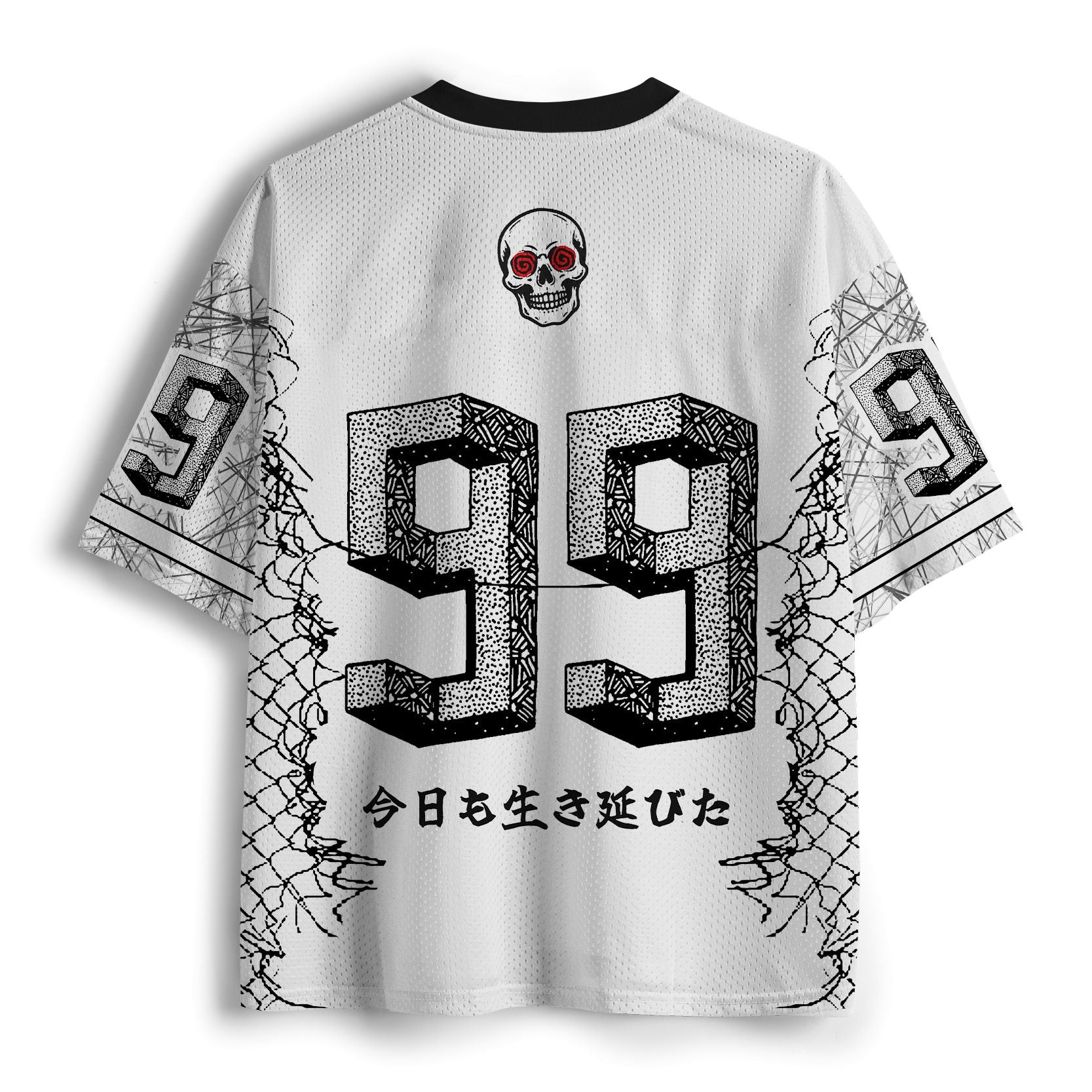 Funny Skull Mesh Jersey Trendy