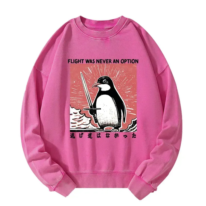 Kyoto-Lion Fighting Penguin Washed Sweatshirt