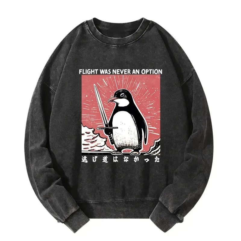 Kyoto-Lion Fighting Penguin Washed Sweatshirt