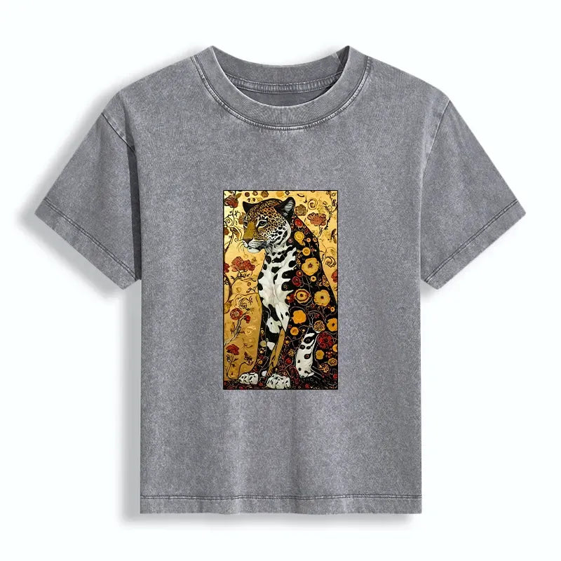 Kyoto Lion Leopard Print T-Shirt for Women