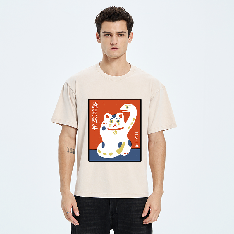 japanese lucky cat t-shirt for men