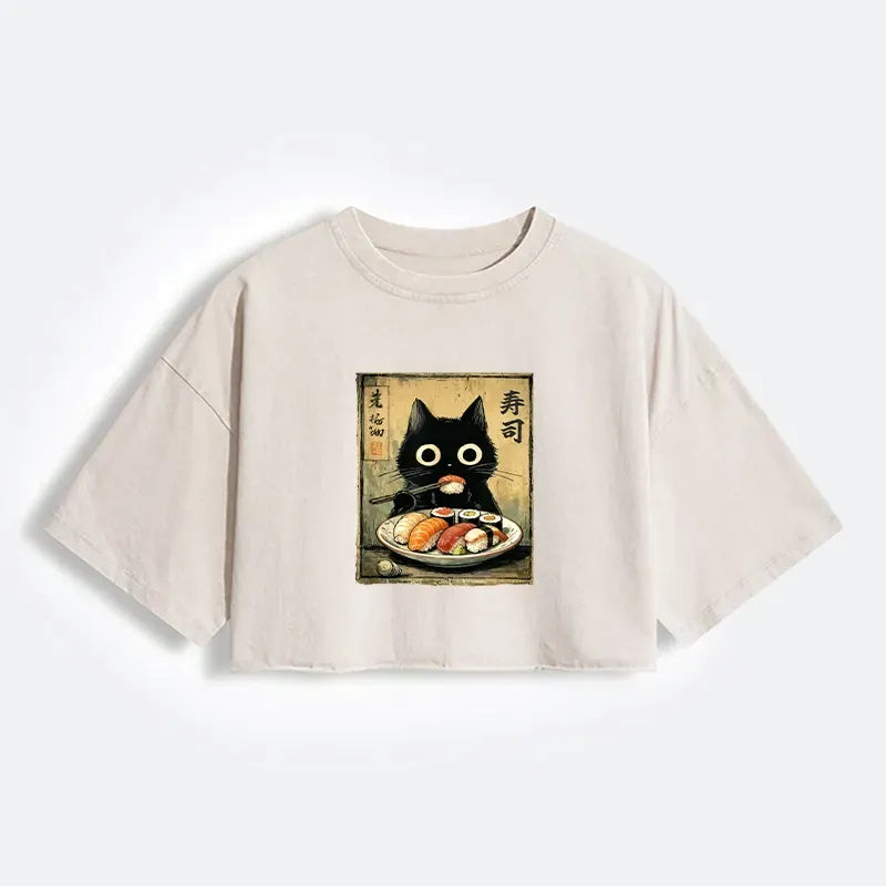 washed crop t-shirt for women
