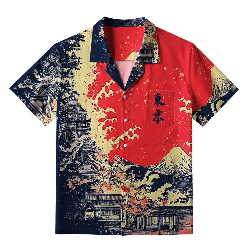 Kyoto-Lion Traditional Japanese Scenery Aloha Hawaiian Shirt