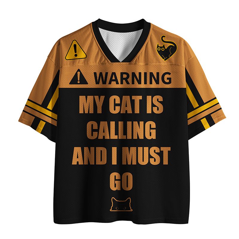 funny cat mesh jersey for daily wear