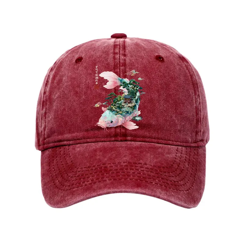 vintage japanese koi cap gift idea