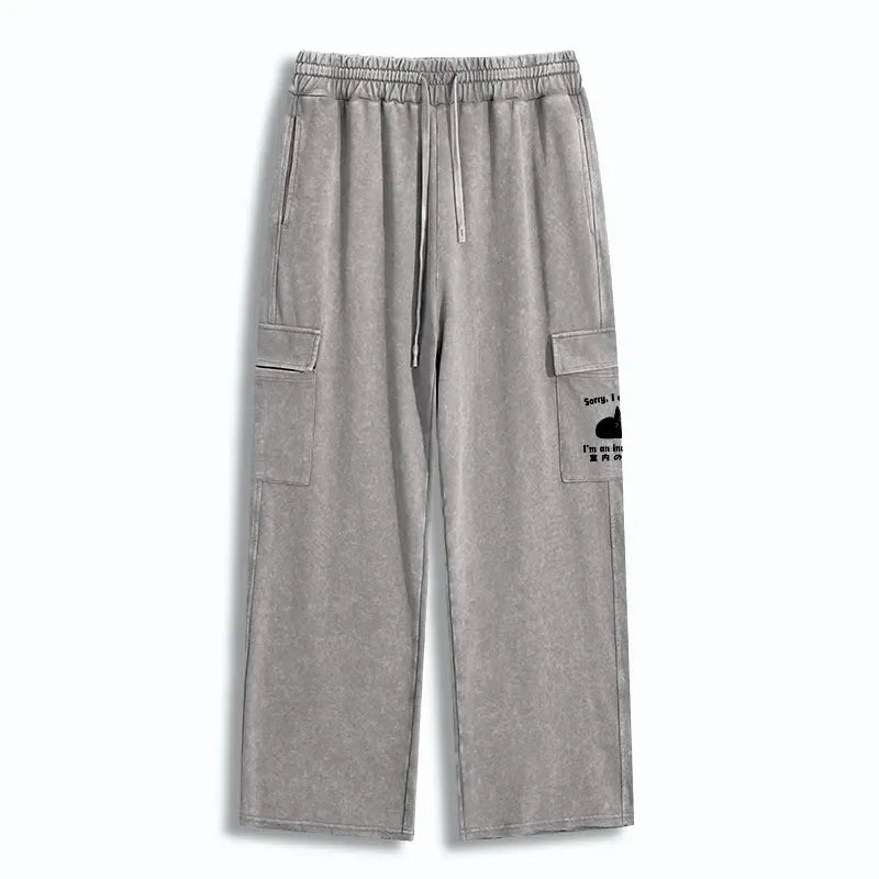 Kyoto Lion Washed Sweatpants for Daily Wear