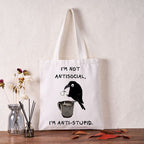 Cool crow coffee tote bag gift idea