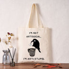 Kyoto-Lion Cool Crow Sips Calm Coffee Alone Tote Bag