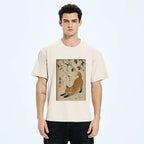 Japanese Vintage Fox T-Shirt for Daily Wear