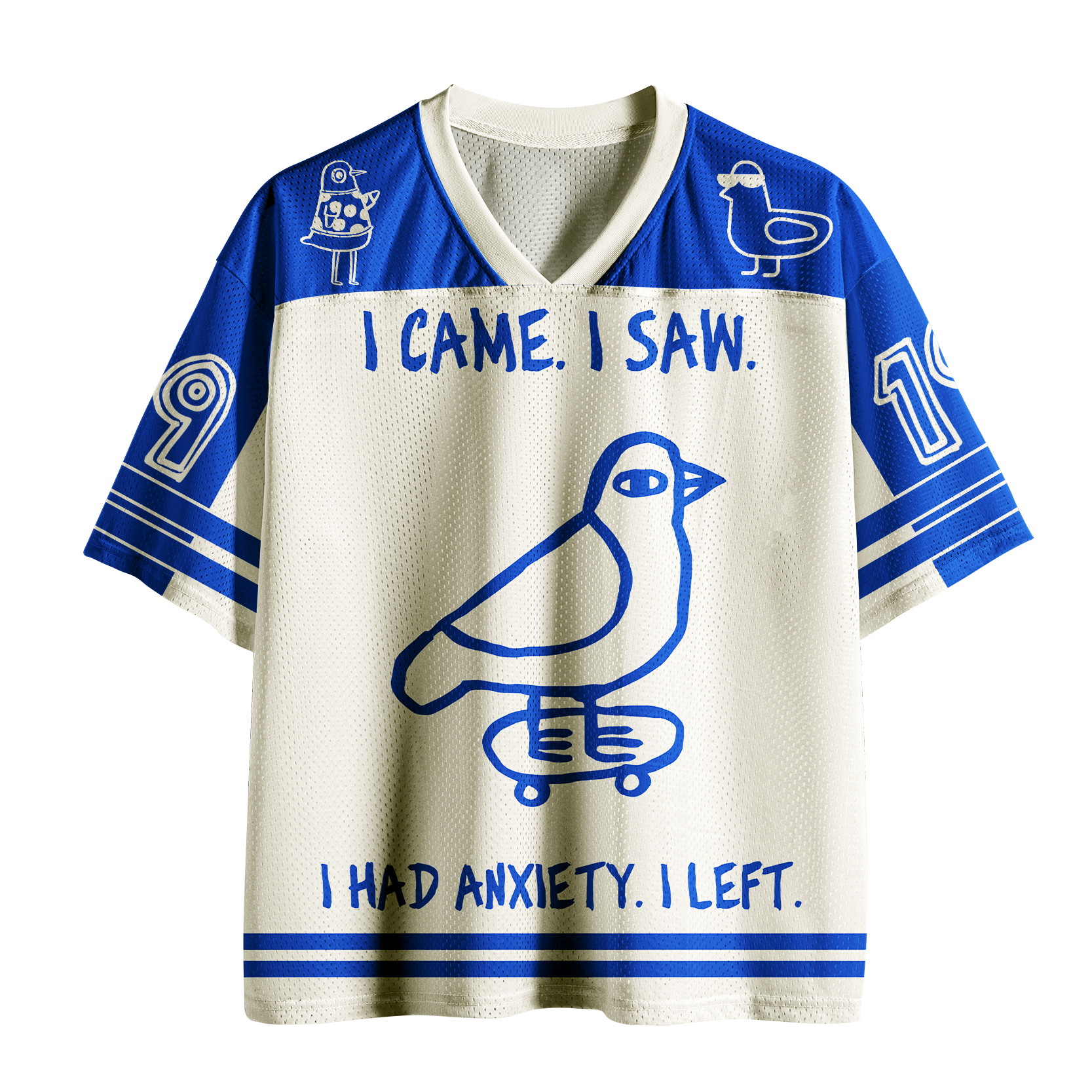 Kyoto-Lion 'I Came, I Saw, I Left' Skater Pigeon Mesh Jersey