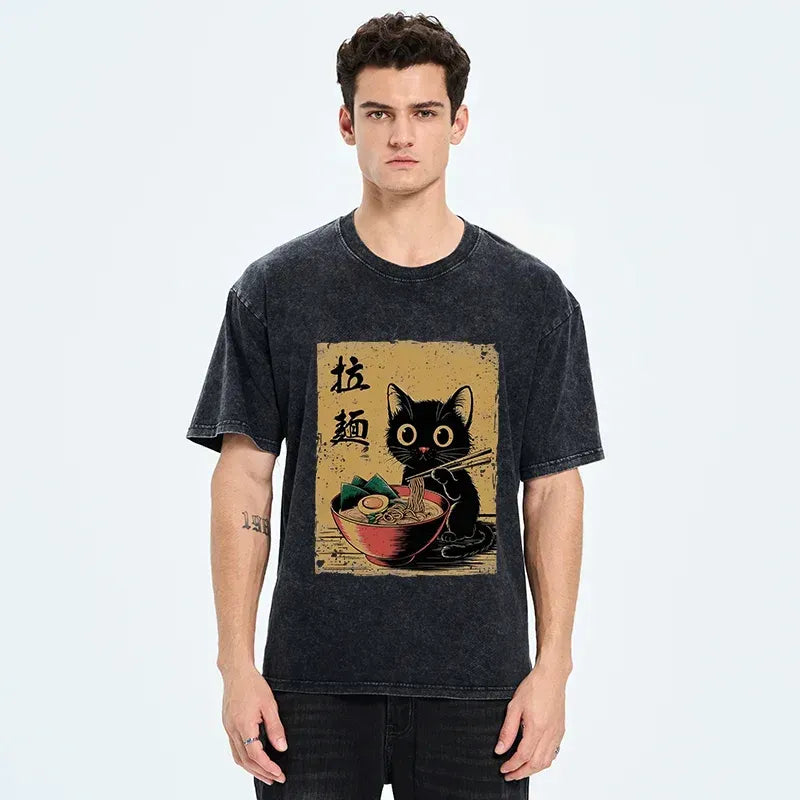 unisex japanese streetwear cat shirt
