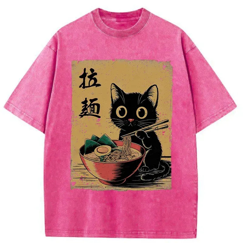 unisex japanese streetwear cat shirt