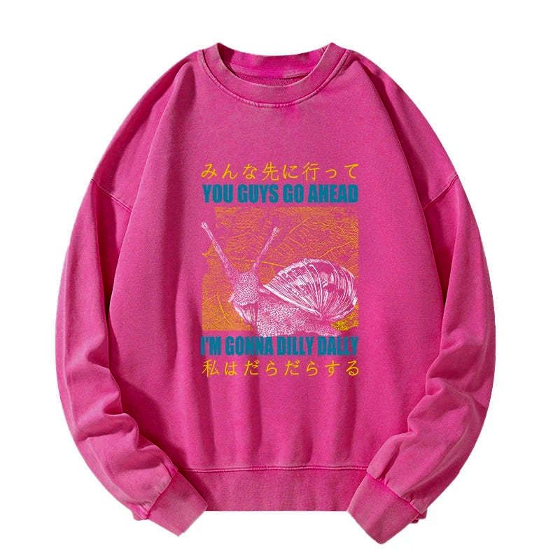 Kyoto-Lion Slow Snail Japanese Washed Sweatshirt