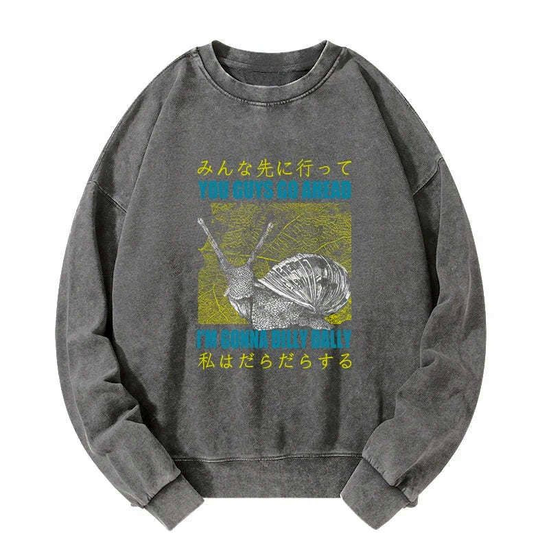Kyoto-Lion Slow Snail Japanese Washed Sweatshirt